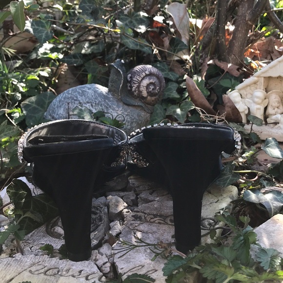 Metro 7 Glitz Fabric Wedges Rhinestone Straps 8.5 - Picture 8 of 16